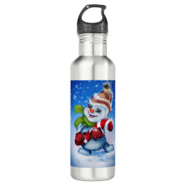 Botella De Agua Un hombre de nieve festivo