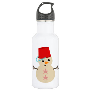 Botella De Agua Un hombre de nieve hecho con arena con uñas para G