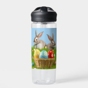 Botella De Agua Un lindo conejo de Pascua para un ánimo positivo