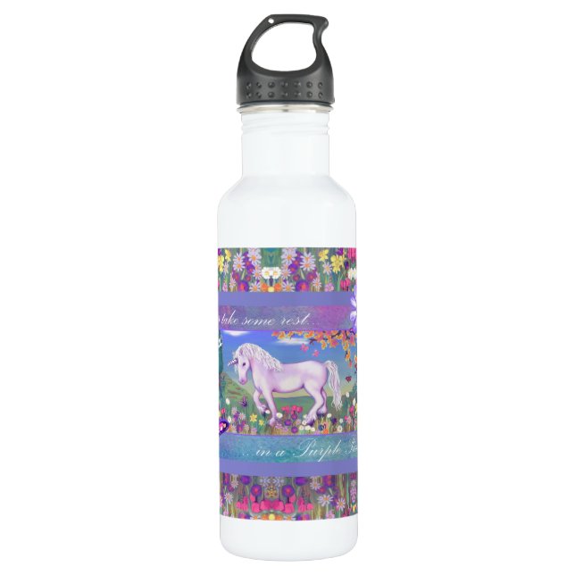 Botella De Agua Un paraíso morado (Anverso)