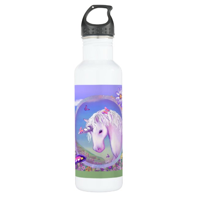 Botella De Agua un paraíso morado (Anverso)