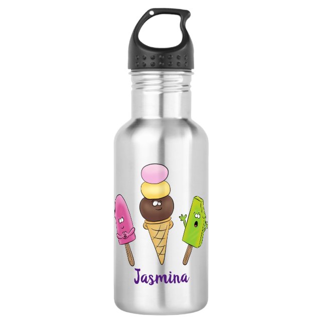 Botella De Agua Un trío de personalizado de helados de helado de s (Anverso)
