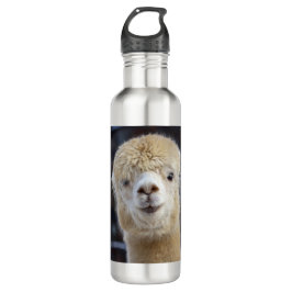 Botella De Agua Una cara adorable y esponjosa de una alpaca