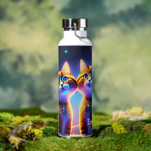 Una pareja de gatos bajo el cielo estrellado -