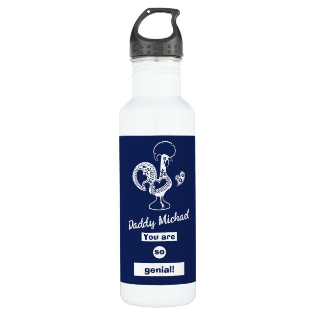 Botella De Agua Una taza para papá en portugués (Anverso)