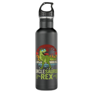 Botella De Agua Unclesarurus Rex Diseño de dinosaurios retro de