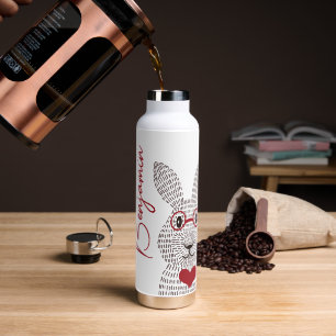 Botella de agua única roja de conejo cutáneo