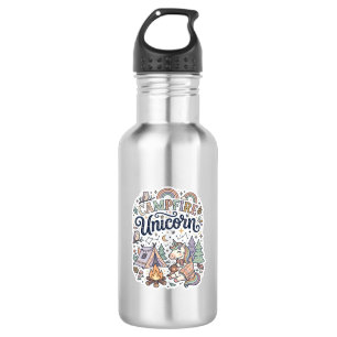 Botella De Agua Unicorn Campfire Unicorn Premium Vector Sticker an