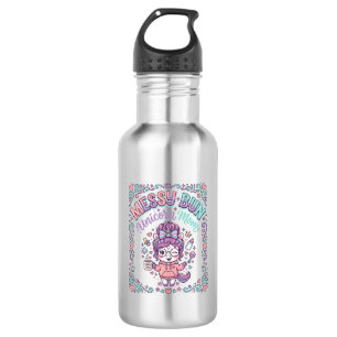 Botella De Agua Unicorn Moño Desordenado Unicornio Mamá Gráfico Es