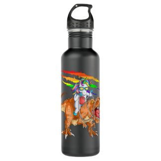Botella De Agua Unicorn Riding T-Rex Dinosaur For Kids Boys Girls 