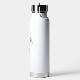Botella De Agua Unicorn Superhero vuela a la camiseta del arcoiris