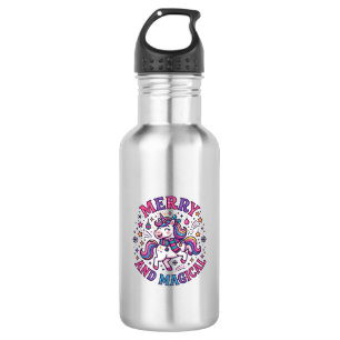 Botella De Agua Unicornio Alegre y Mágico