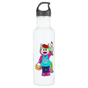 Botella De Agua Unicornio como pintor