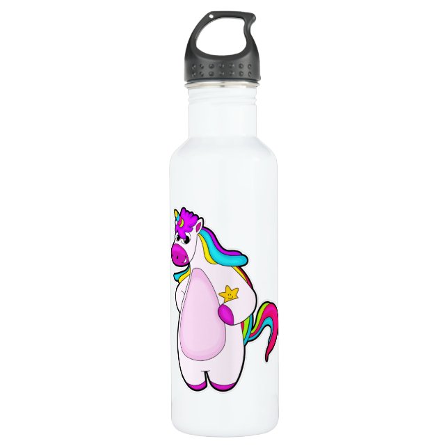 Botella De Agua Unicornio con estrella (Anverso)