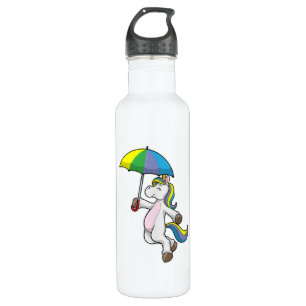 Botella De Agua Unicornio con paraguas