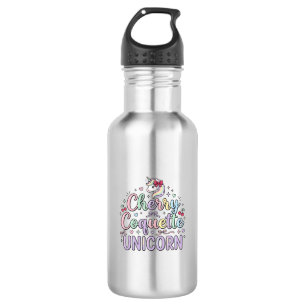 Botella De Agua Unicornio Coqueta de Cereza Unicornio Original Zaz