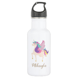 Botella De Agua Unicornio de arcoíris personalizado Lindo
