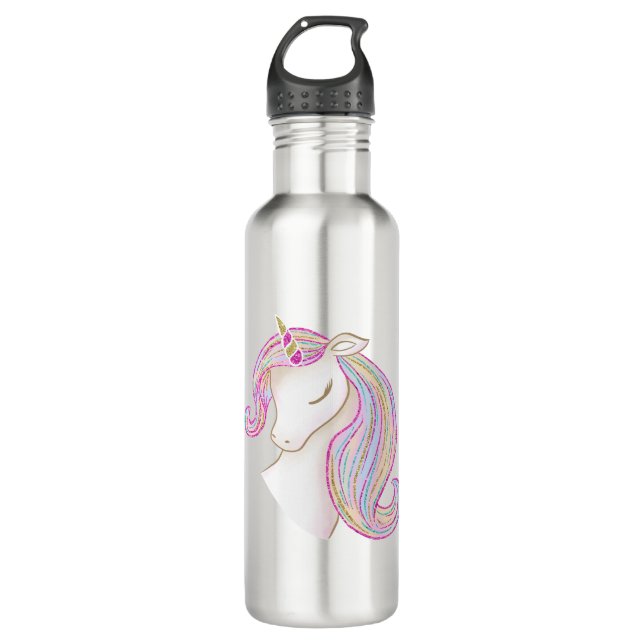 Botella De Agua Unicornio de bonito (Anverso)