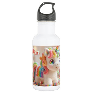 Botella De Agua Unicornio de Malvavisco y Sueño de Caramelo Pastel