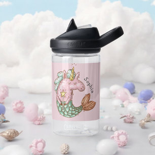 Botella De Agua Unicornio de sirena con nombre