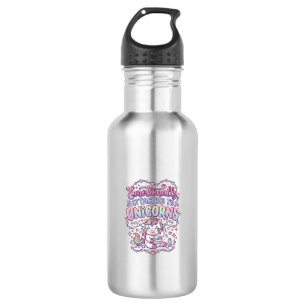 Botella De Agua Unicornio Emocionalmente Apegado a Unicornios Orig