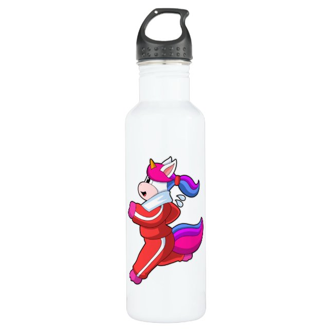 Botella De Agua Unicornio en ejecución (Anverso)