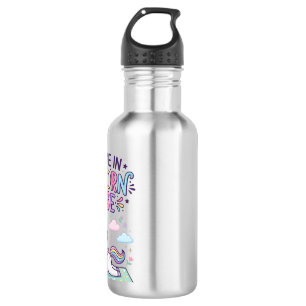 Botella De Agua Unicornio Encuéntrame en la Pose de Unicornio Impr
