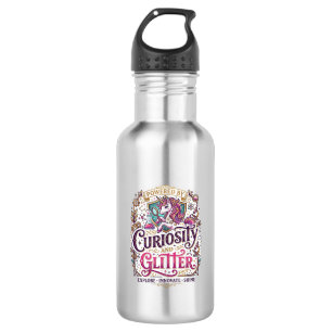 Botella De Agua Unicornio impulsado por la curiosidad y Glitter St
