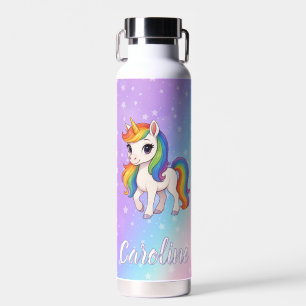 Botella De Agua unicornio mágico colorido