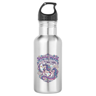 Botella De Agua Unicornio Místico Luna Unicornio Colorido