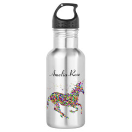 Botella De Agua unicornio multicolor personalizado