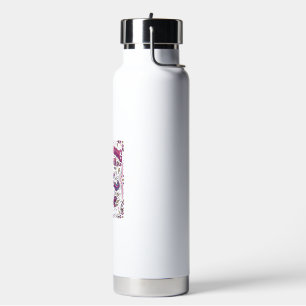 Botella De Agua Unicornio Patinaje Unicornio Elegante Fondo Blanco