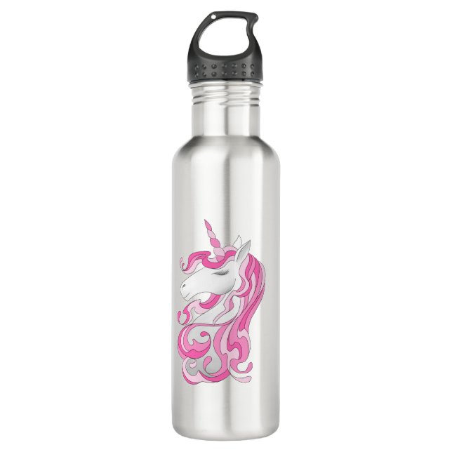 Botella De Agua Unicornio rosa (Anverso)