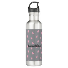 Botella De Agua Unicornio rosa invisible en gris