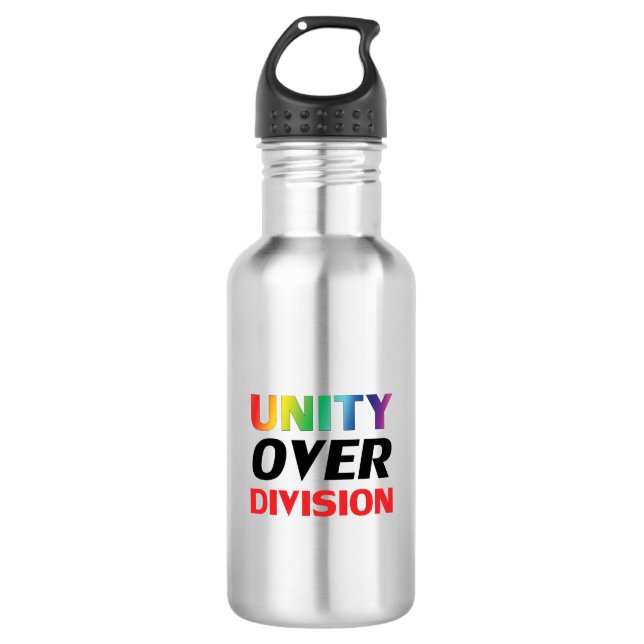 Botella De Agua Unidad sobre División - orgullo lgbtq lgbt (Anverso)