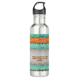 Botella De Agua Unique Colorful Triangle Pattern & Quotes