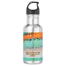 Botella De Agua Unique Colorful Triangle Pattern & Quotes