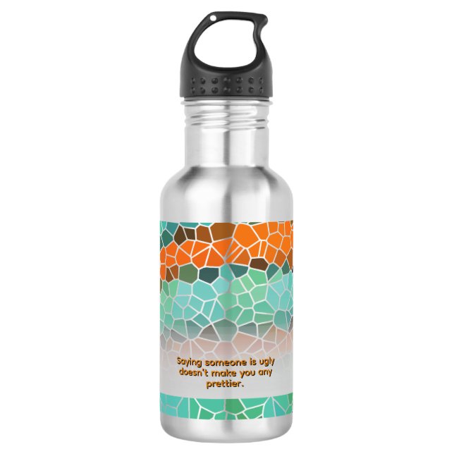 Botella De Agua Unique Colorful Triangle Pattern & Quotes (Anverso)