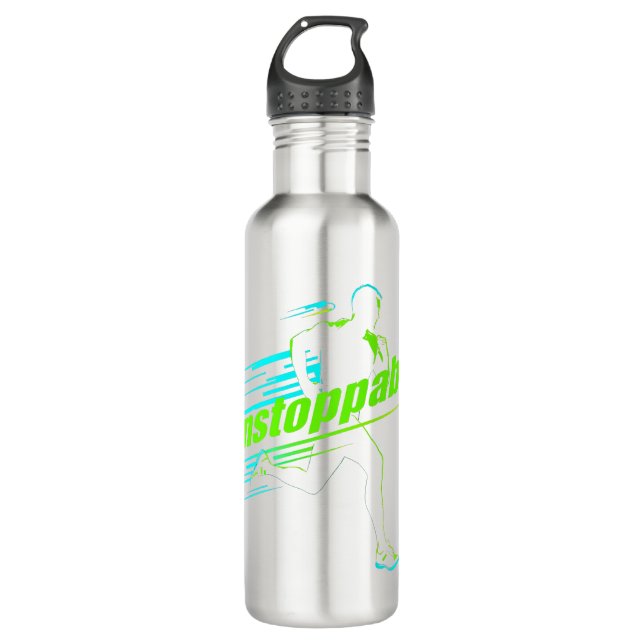 Botella De Agua “Unstoppable” Runner Stainless Steel Water Bottle (Anverso)