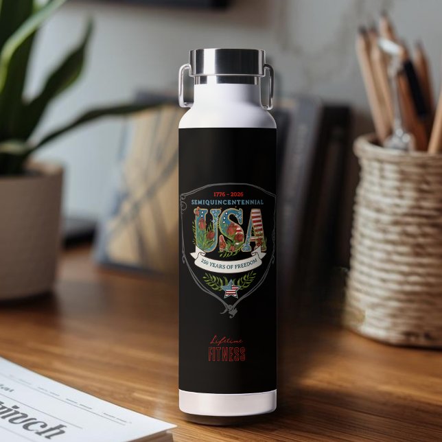 Botella De Agua US 250 Years of Freedom Custom Botanical  (US 250 Years of Freedom Custom Botanical Water Bottle)