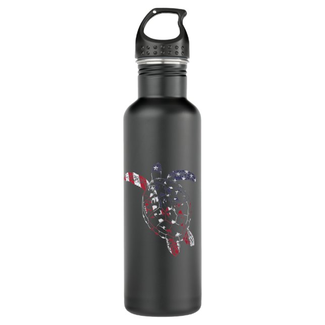 Botella De Agua USA Schildkröte mit Stars and Stribes (Anverso)