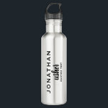 Botella De Agua Usher Custom Wedding Favor del Monograma Moderno<br><div class="desc">A sus clientes les encantará este regalo/favor de boda personalizado con un tipo de letra de escritura moderno en negro. Añadir su nombre o monograma y otra línea de texto (fecha, ubicación del boda, etc.) Perfecto como regalo de agradecimiento y/o boda keepsake - moderno y elegante, pero sencillo y clásico...</div>