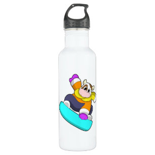 Botella De Agua Vaca en Snowboard con Snowboard