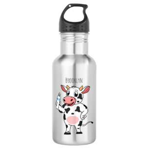 Botella De Agua Vaca feliz con personalizado de biberón