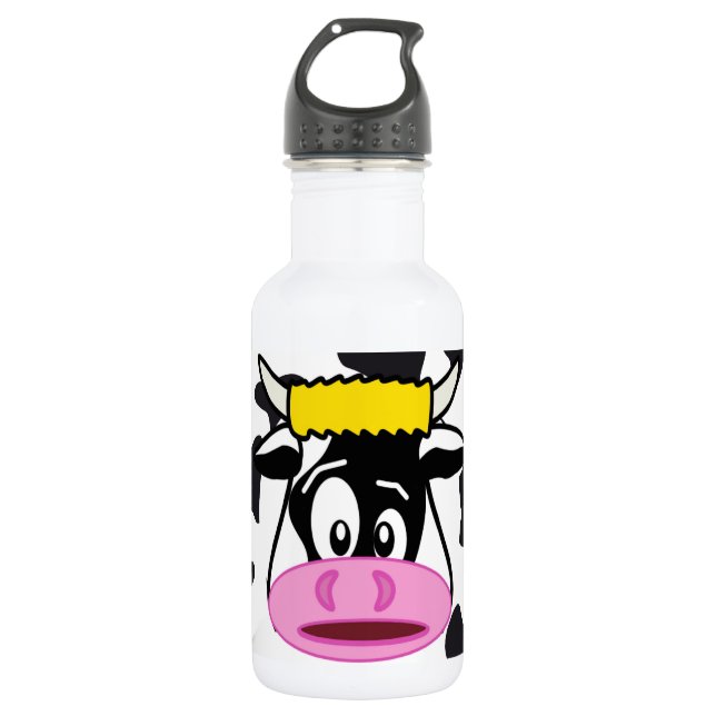 Botella De Agua Vaca loca divertida Bull en modelo de la impresión (Anverso)