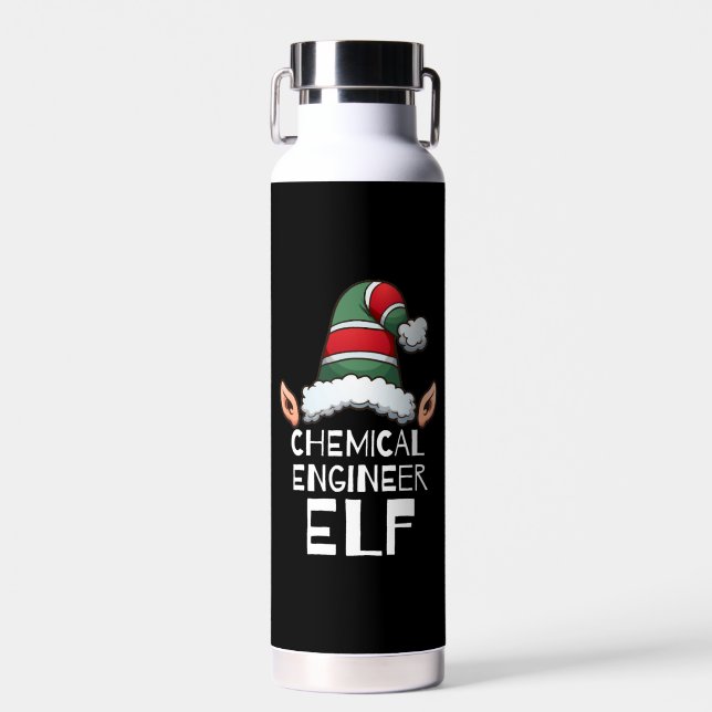 Botella De Agua Vacaciones de Navidades Elf de ingeniero químico (Delantero)