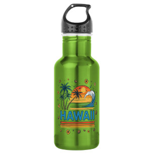 Botella De Agua Vacaciones en Hawái Atardecer Playa 70S