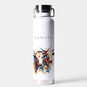 Botella De Agua Vacas abstractas, personalizable