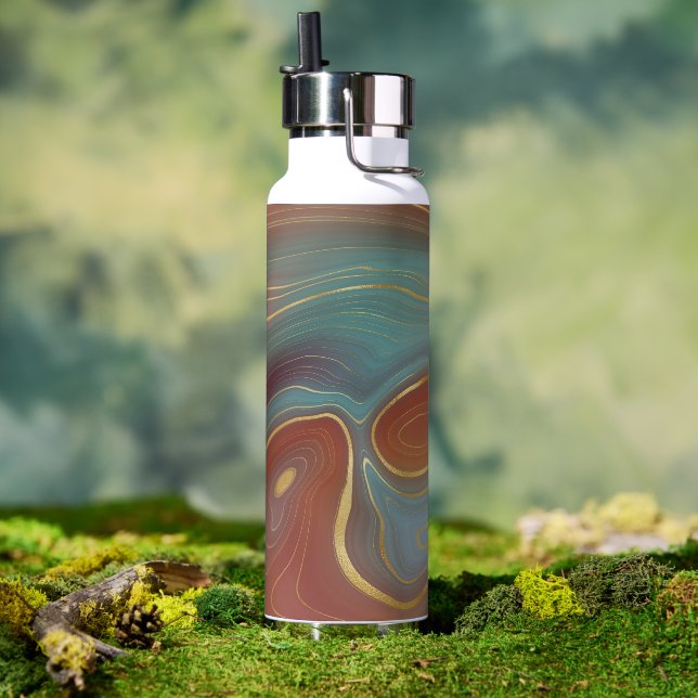 Botella De Agua Vacío Rust Earth Strata Thor verde azulado (Exterior)