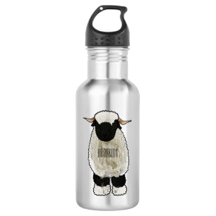 Botella De Agua Valais Blacknose ilustracion personalizado ovino